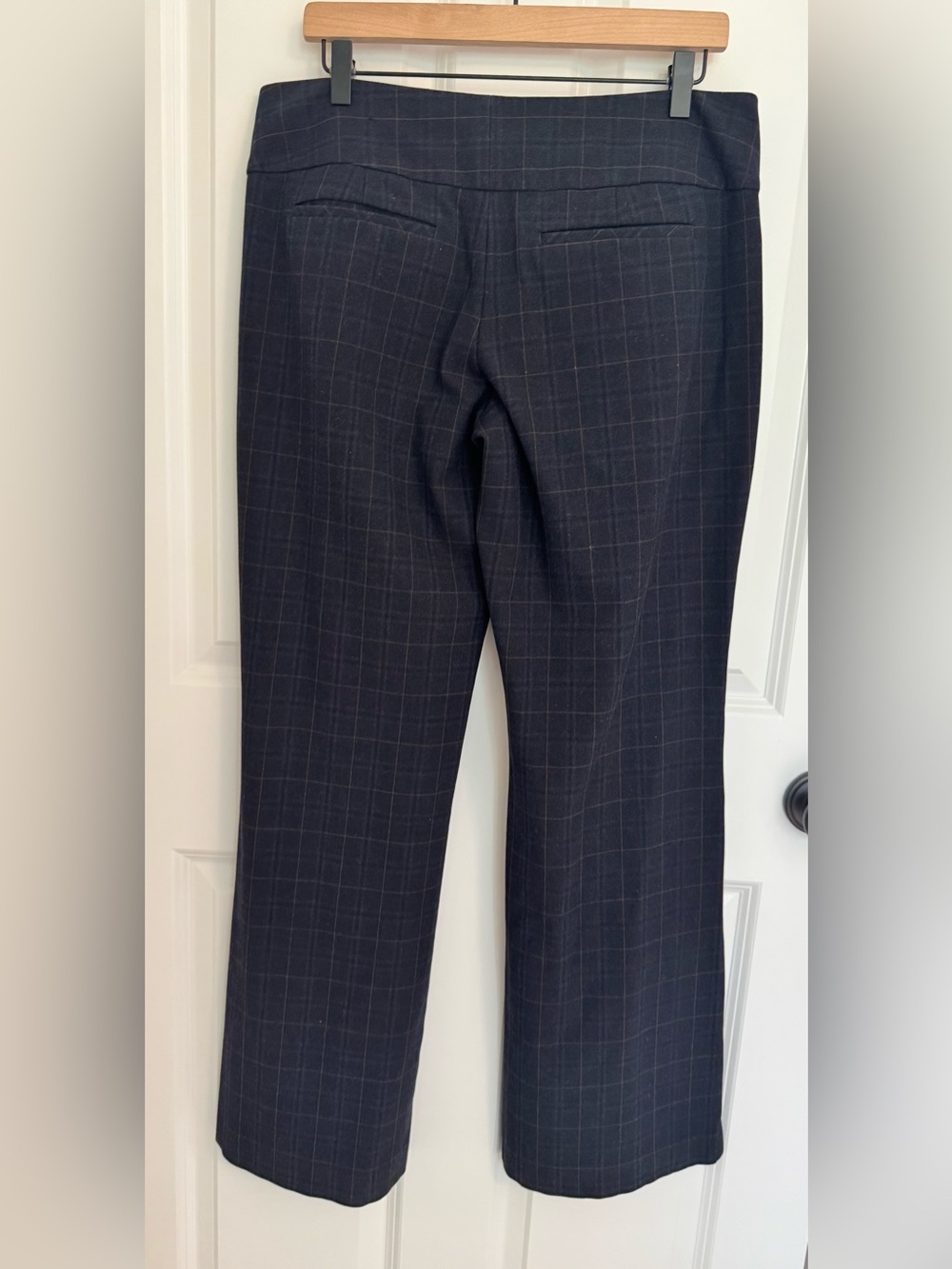 Express Dark Navy Editor Dress Pants with Subtle Dark Stitching
